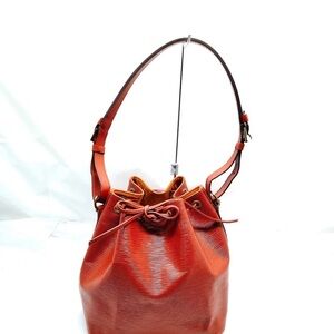 Louis Vuitton Epi Petit Noe Brown Leather Shoulder Bag with Drawstring Closure
